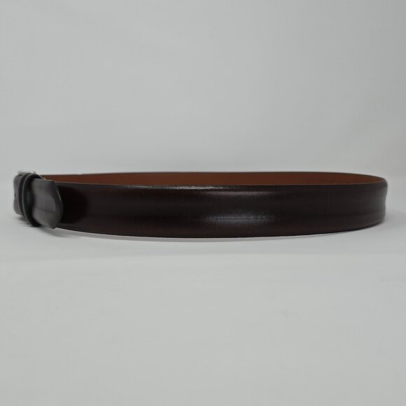 Boconi Men’s Brown Leather Belt Size 36 Classic Silver Buckle Office Casual - Picture 5 of 12